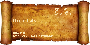 Biró Huba névjegykártya